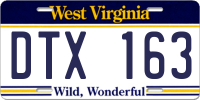 WV license plate DTX163