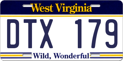 WV license plate DTX179
