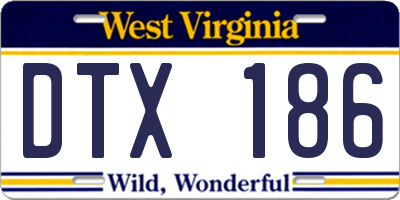 WV license plate DTX186