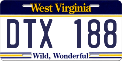 WV license plate DTX188