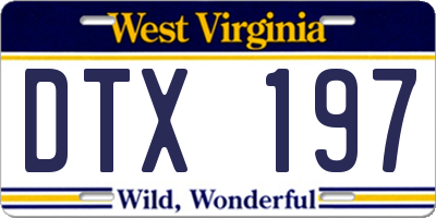 WV license plate DTX197