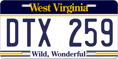 WV license plate DTX259