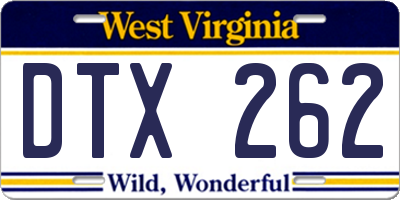 WV license plate DTX262