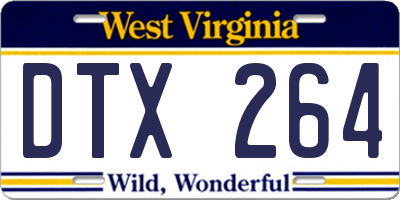WV license plate DTX264