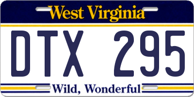 WV license plate DTX295