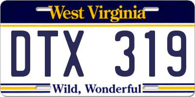 WV license plate DTX319