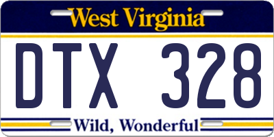WV license plate DTX328