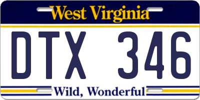 WV license plate DTX346