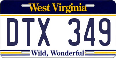 WV license plate DTX349