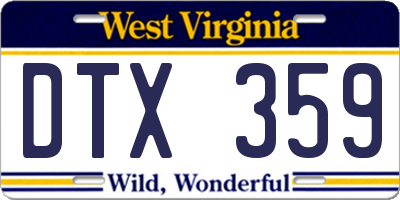 WV license plate DTX359