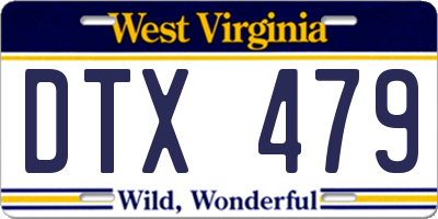 WV license plate DTX479