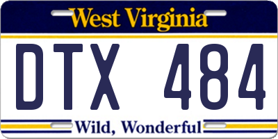 WV license plate DTX484