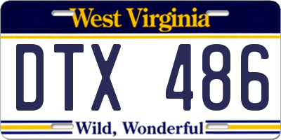 WV license plate DTX486