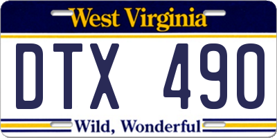 WV license plate DTX490