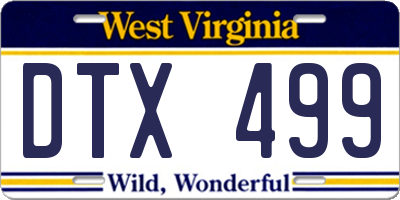 WV license plate DTX499