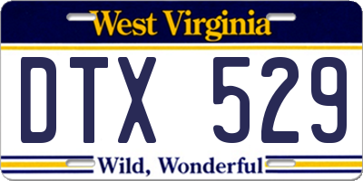 WV license plate DTX529