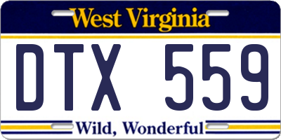 WV license plate DTX559