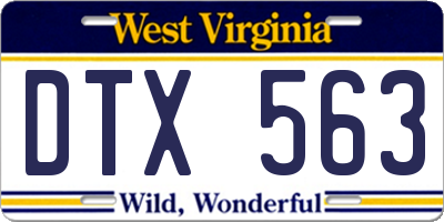 WV license plate DTX563
