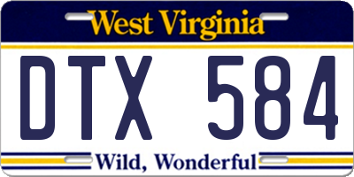 WV license plate DTX584