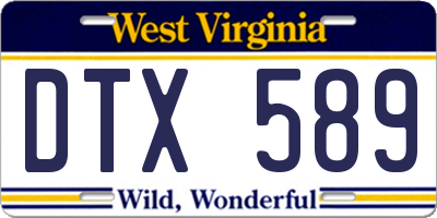 WV license plate DTX589
