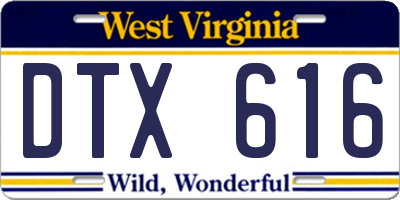 WV license plate DTX616