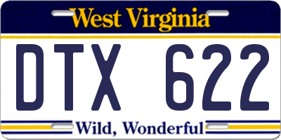 WV license plate DTX622