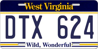 WV license plate DTX624