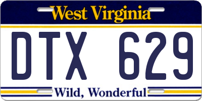 WV license plate DTX629