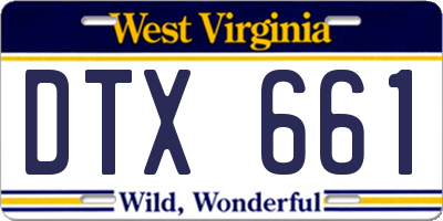 WV license plate DTX661