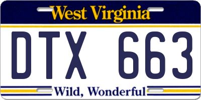 WV license plate DTX663