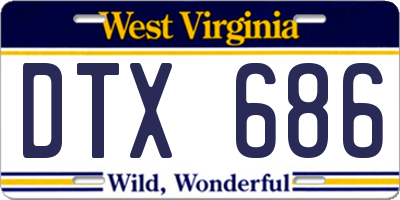 WV license plate DTX686