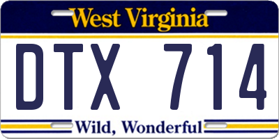 WV license plate DTX714