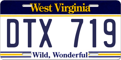 WV license plate DTX719