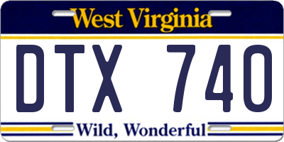 WV license plate DTX740