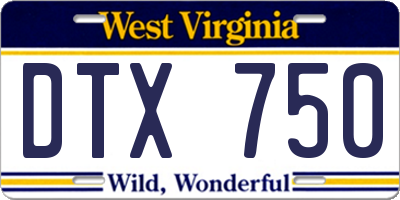 WV license plate DTX750