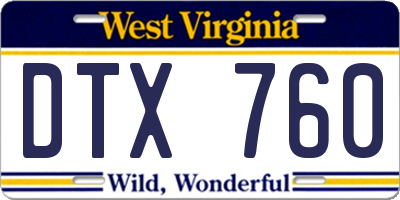 WV license plate DTX760