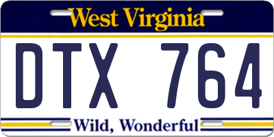 WV license plate DTX764