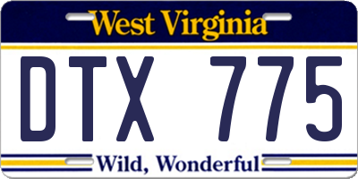 WV license plate DTX775