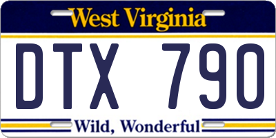 WV license plate DTX790