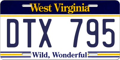 WV license plate DTX795