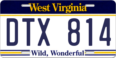 WV license plate DTX814