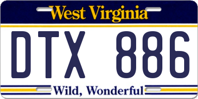 WV license plate DTX886
