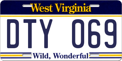 WV license plate DTY069
