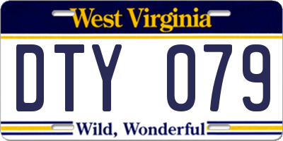 WV license plate DTY079