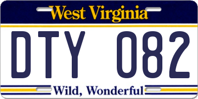 WV license plate DTY082