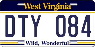WV license plate DTY084