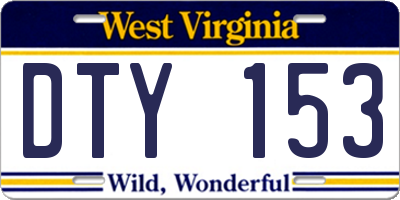 WV license plate DTY153