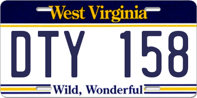 WV license plate DTY158