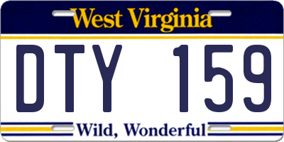 WV license plate DTY159
