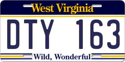 WV license plate DTY163